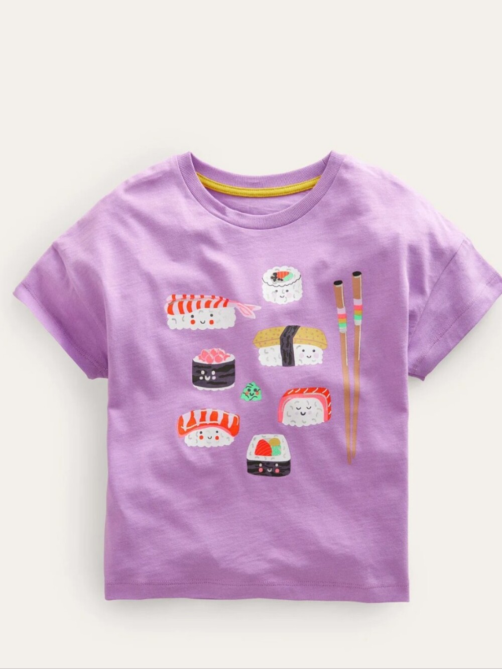 Mini Boden Girls' Rare Lavender Sushi Graphic Tee